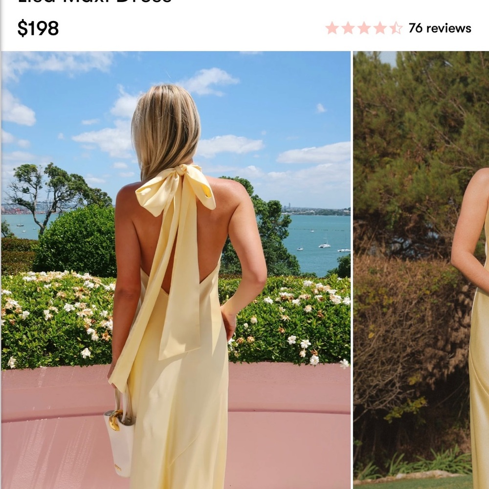 Show Me Your MuMu Yellow Backless Lisa Maxi Dress